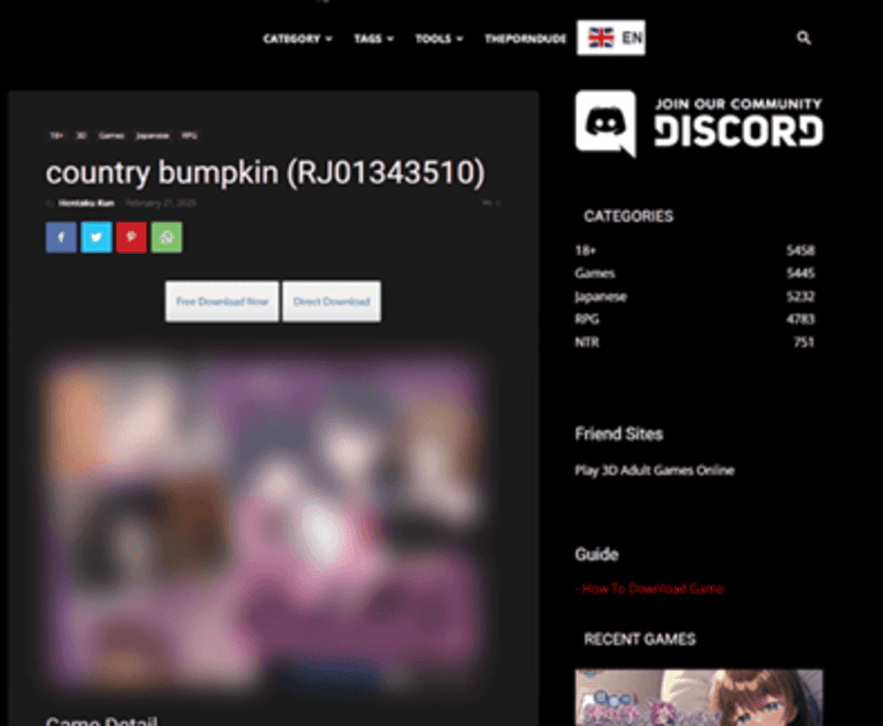 Sitio web de descarga de juegos maliciosos