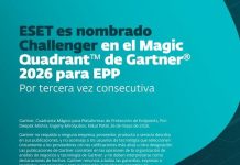 ESET fue nombrada la única «Challenger» en el Cuadrante Mágico™ de Gartner® de 2026 para la protección de endpoints ESET