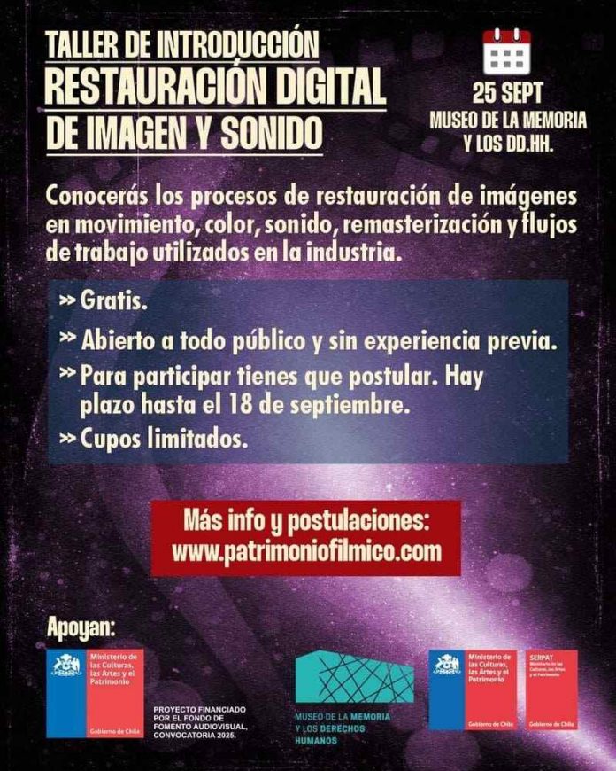 Gráfica Taller restauración imagen y sonido digital Museo de la Memoria